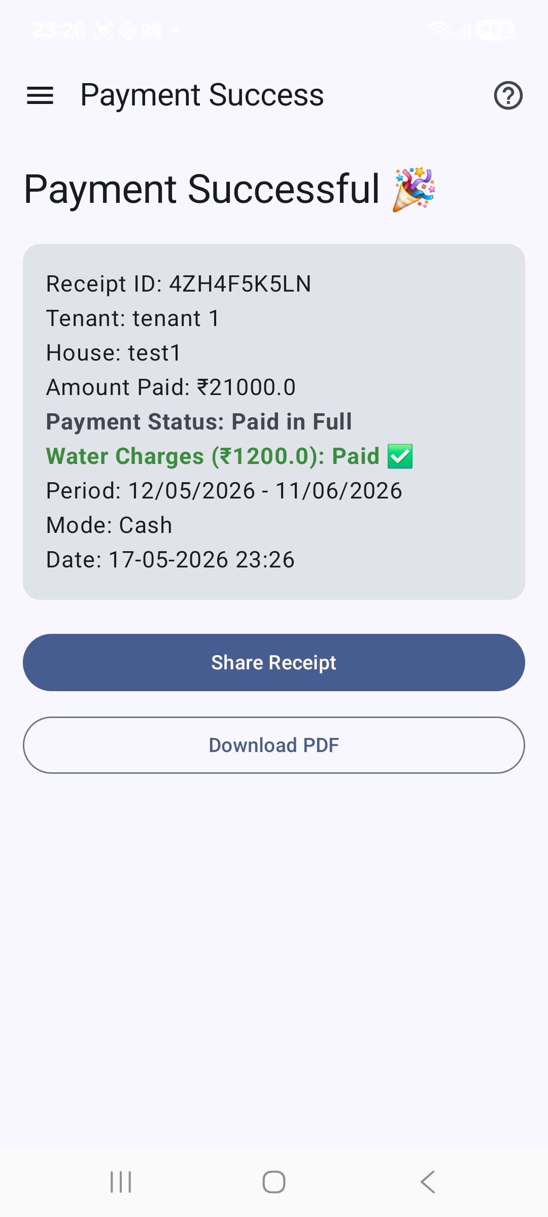 Automated Transaction Success Page